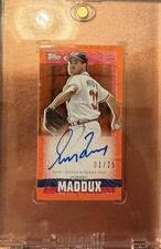 2023 Topps Mini Rip Auto Greg Maddux ORANGE SSP#1/25 🔥Mint Atlanta Braves HOF