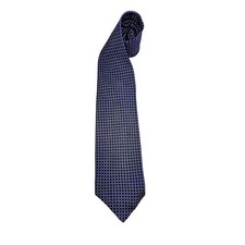 Lauren Ralph Lauren Mens Silk Geometric Pattern Tie Blue White