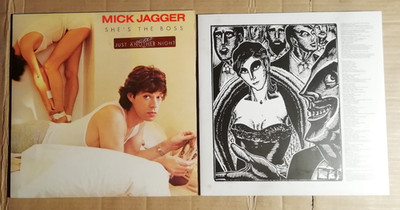 MICK JAGGER - SHE'S THE BOSS - LP + OIS (stockfleckig)  - NL 1985 - MIT STICKER!
