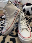 Men’s Custom White/Red Canvas High Top Lace-Up Sneakers Wolves Club Wolf Logo — photo 1