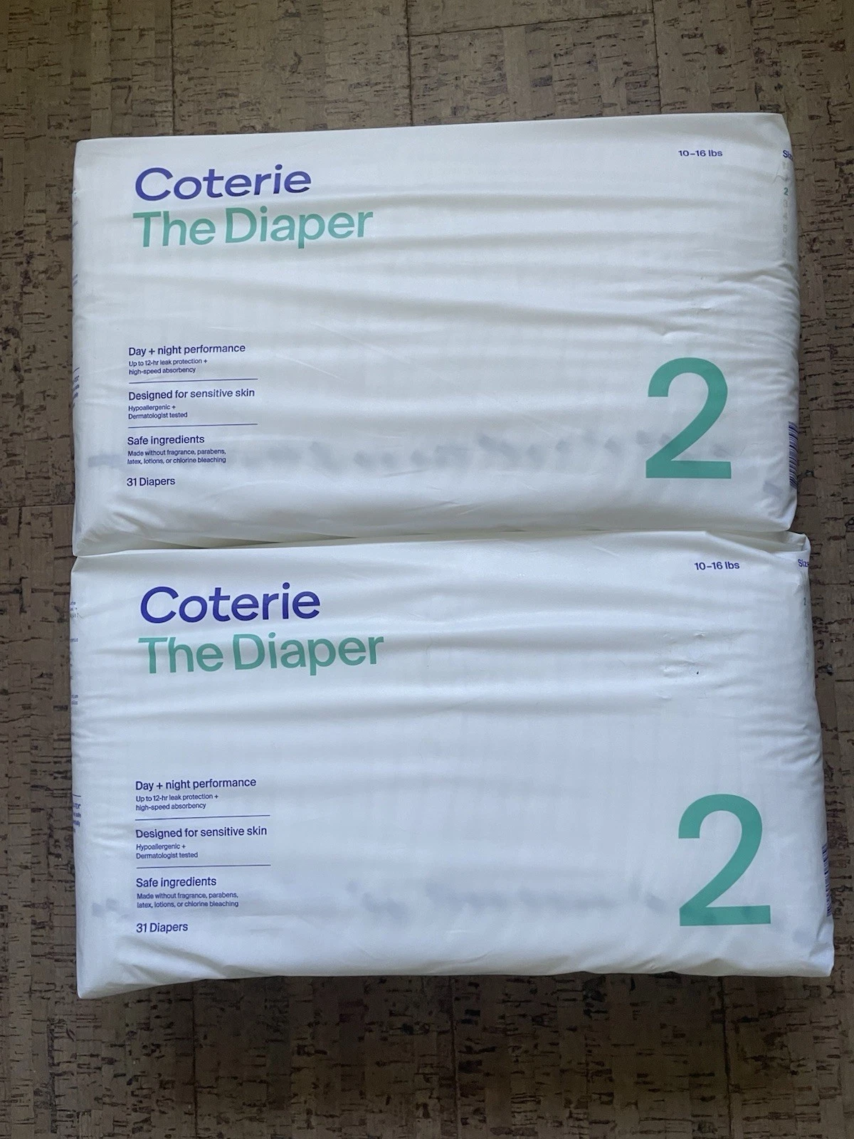 Coterie Diaper Size 2, 10-16 Lbs, 31 Count 2 Pack
