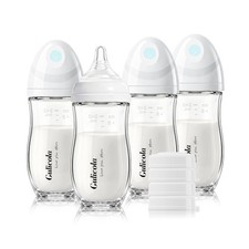 Gulicola Natural Glass Baby Bottle 8 oz for Breastfed Babies, Anti-Colic Baby...