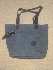 KIPLING Grey Nylon Tote Shoulder Bag - Asseni Shopper with Davina Monkey Charm