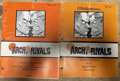 Bally/Midway Video Arcade Game ARCH RIVALS Original Manual & Kit Installation