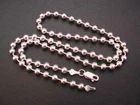 Taxco, Mexican 925 Sterling Silver 5 mm Ball Chain Necklace. 18"-24",24-30 grams