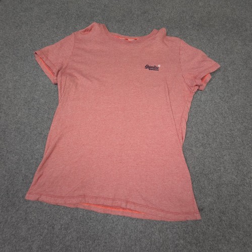 Superdry Shirt Womens MEDIUM red Short Sleeve T Shirt Casual Logo Size M - Picture 4 of 10