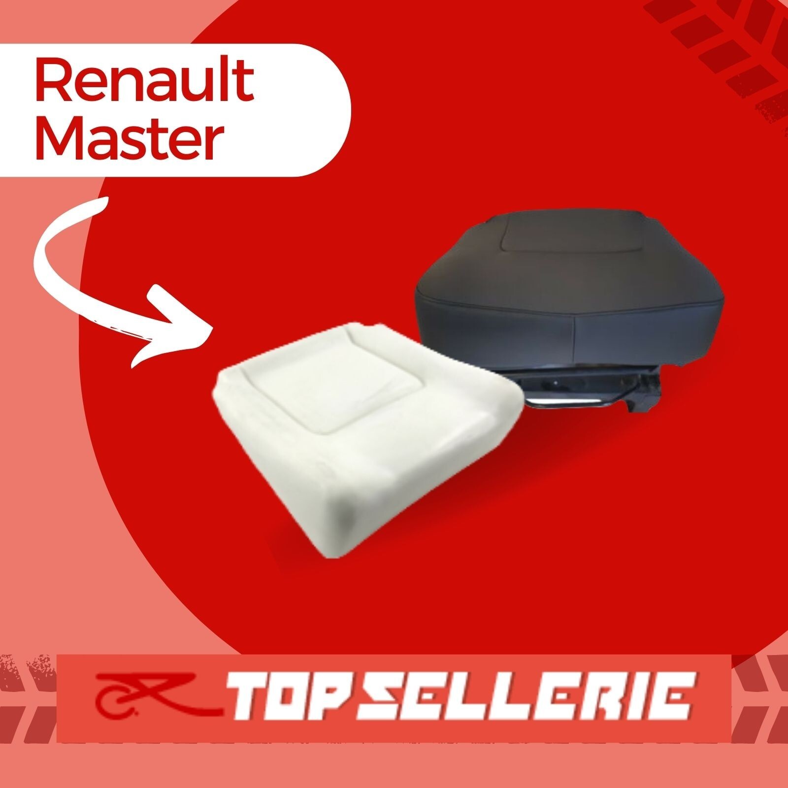 Mousse et housse d'assise Renault Master 2 de 1997 à 2003 REF MA0001 HA0014