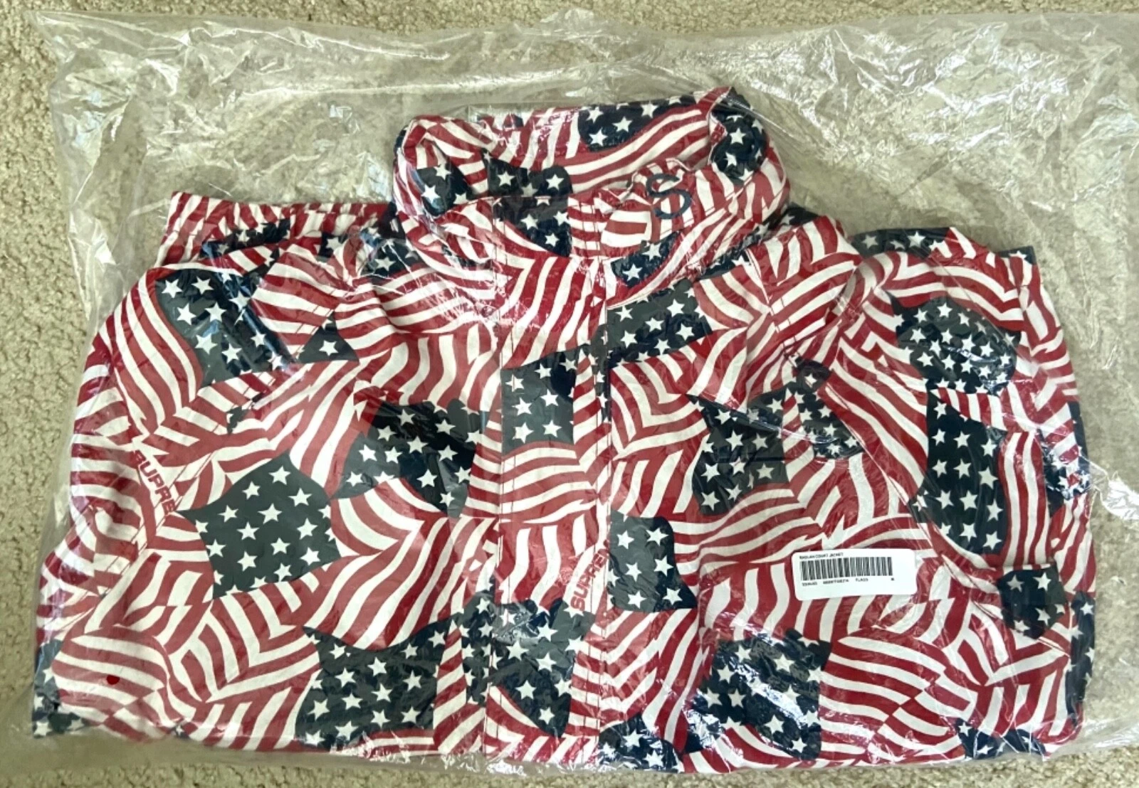 Veste de cour raglan suprême drapeaux M moyen USA golf sifflet détroit
