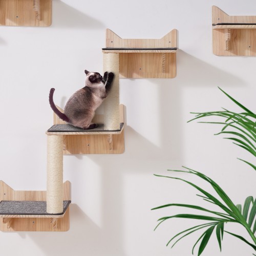 VEVOR Kletterwand Katzen Wandliege Katzenliege Katzenbett Katzenregal 5er-Set - Bild 8 von 12