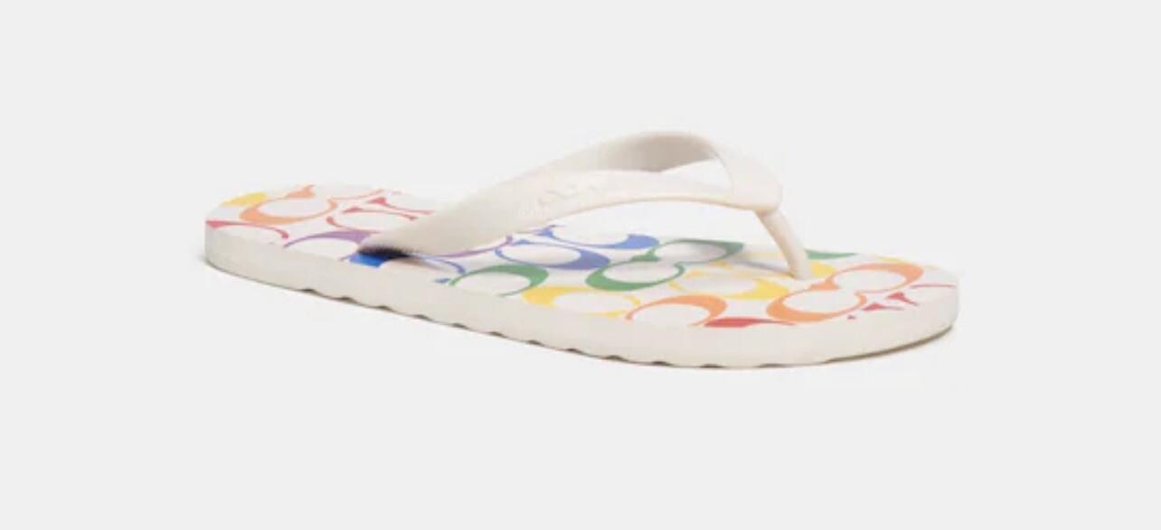 Coach Women's Coach Signature Zak Flip Flop In Rainbow | eBay