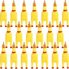20 Pcs Rubber Chicken Screaming Squeeze Chicken Yellow Rubber Squawking Dog Toys