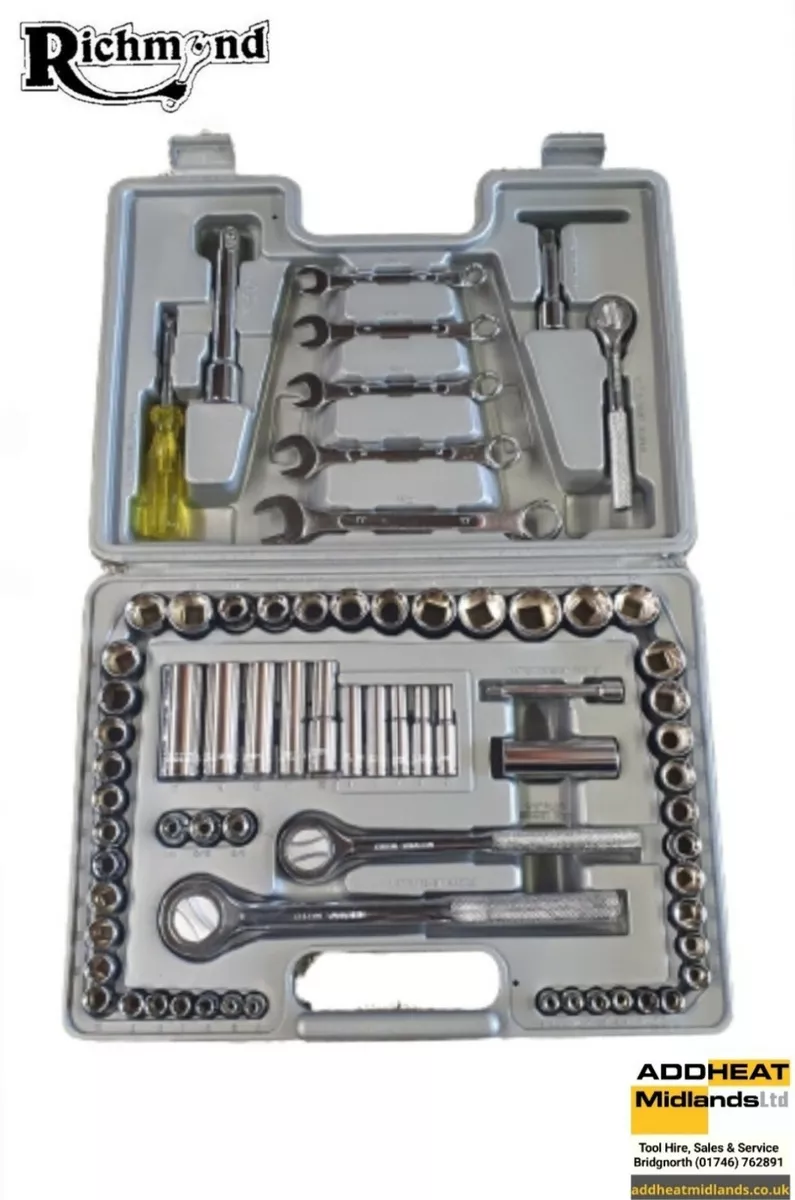 RICHMOND TOOLS 71PC CHROME VANADIUM STEEL METRIC SAE SOCKET SET 1 4 3 8 1 2