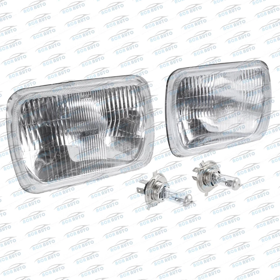 Pair Head Light Lamp With H4 Globe Glass Lens For Toyota Hiace 1982~2004 - image 2 of 4