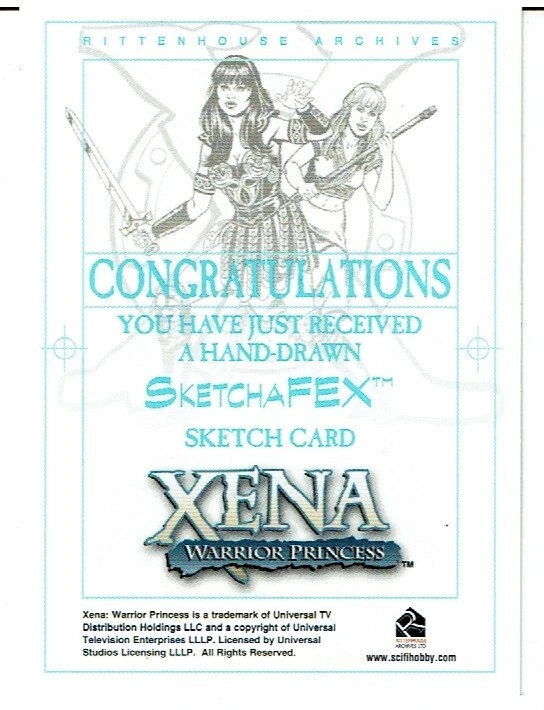 XENA ART AND IMAGES SKETCH CARD BOLSON - Image 2 of 2