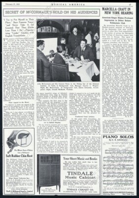 1915 John McCormack photo & interview vintage print article