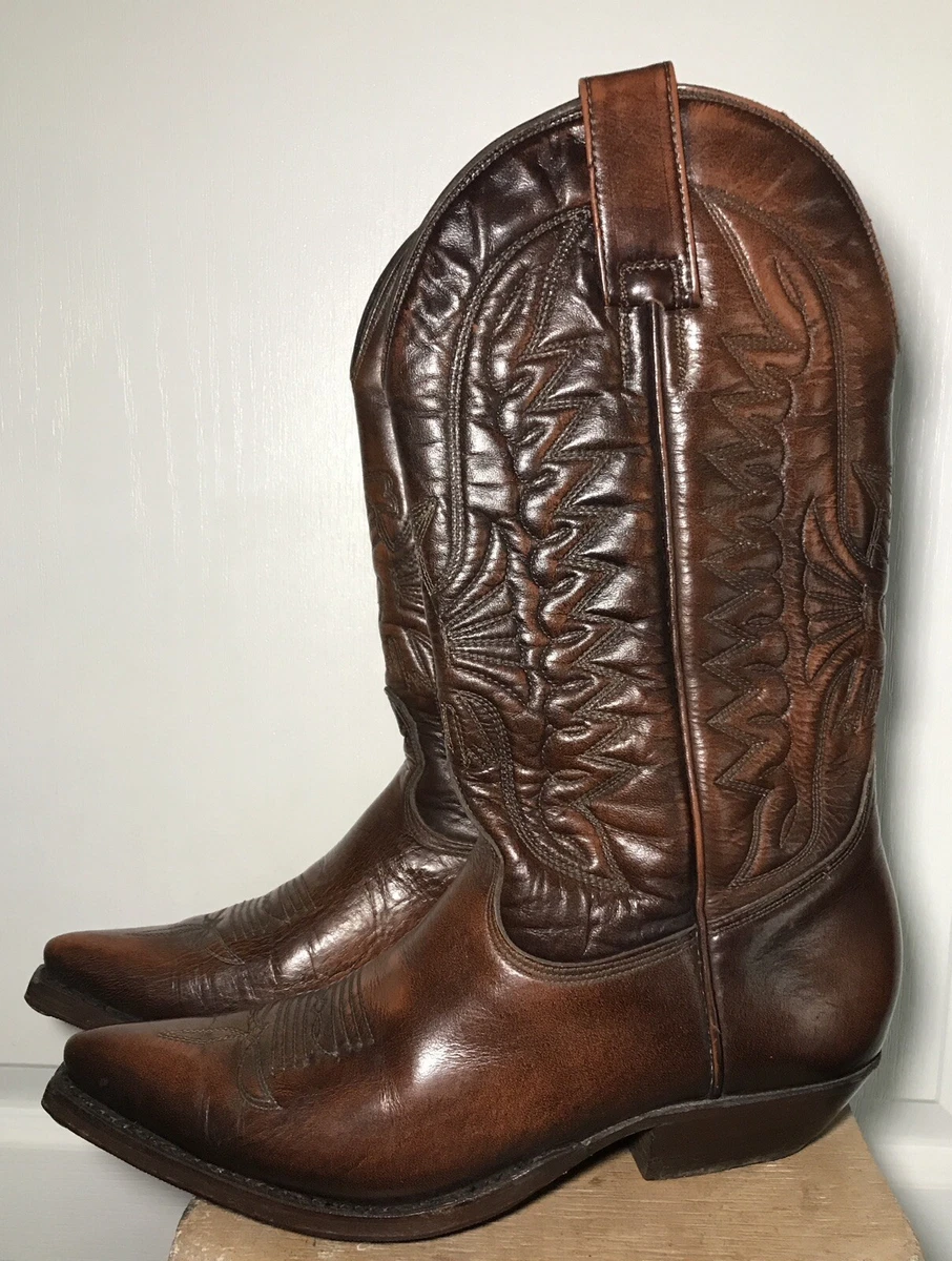 Bottes de cowboy Justin, taille 9 B, cuir marron clair