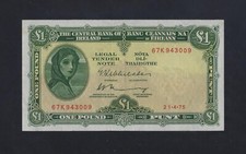 Ireland Republic 1 POUND 1975 P-64 EF-AUNC