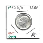 1952D/D ROOSEVELT DIME CH BU  WITH W SPLIT BANDS READ DESCRIPTION*