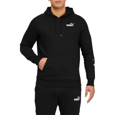 Puma Pipe Sports Hoodie w/ Front Kangaroo Pocket  Men's, Size S, Black
