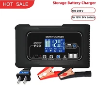 HTRC 20A Storage Battery Charger 12V/24V LiFePO4 Li Motorcycle Battery Charger