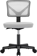 Armless Desk Chairs, Ergonomic Low Back Computer Chair No Arms, Adjustable Rolli