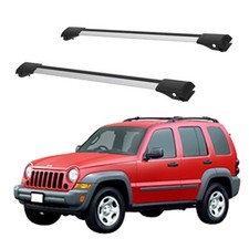 Juego de barras transversales para portaequipajes de techo para Jeep Liberty KJ 2001-2008 juego gris