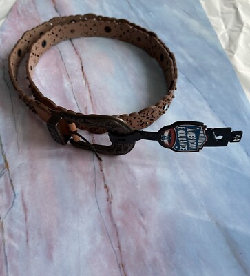 NEW AMERICAN ENDURANCE women bonded leather Brown belt metal  display picture 1