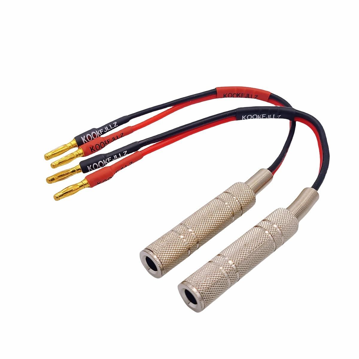 2-Packs 1/4 Inch TS Female to Banana Plug, 6.35Mm Female Jack to Banana Plug Spe