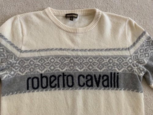 Roberto Cavalli Big Boys S Long Sleeve Soft Wool Knit Winter Sweater Top Shirt - Picture 5 of 12