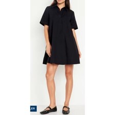 NWT Old Navy Short-Sleeve Mini Shirt Dress - Black Size XXL-2XL