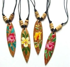 Surferkette Surfboard Blumen Anhänger mit Kette Hawaii Flower Surfer Handarbeit