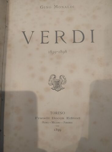 Gino Monaldi Verdi, Fratelli Bocca 1899 - Foto 1 di 5