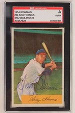 Solly Hemus Cardinals Autographed 1954 Bowman #94 Signed Card SGC JSA Authentic