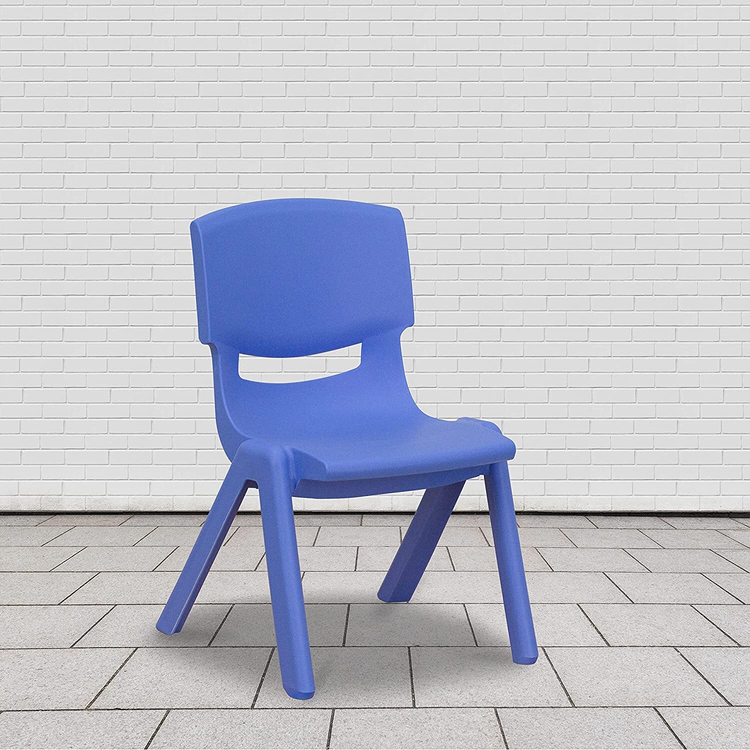 blue stackable plastic chairs