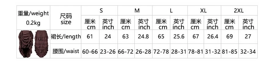 Women's Gothic Steampunk Skirt High-Low Bustle Skirt Renaissance Skirt New - Image 2 of 4