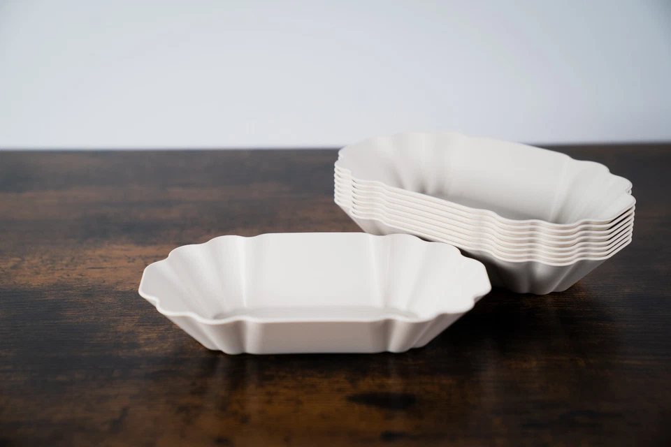 Mehrweg Kunststoff PP Pommes & Currywurst Schale cremeweiß - Made in Germany - Bild 2 von 4