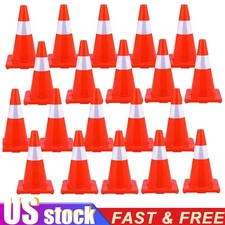 Safety Cones Traffic Cones 18" Orange Reflective Collars Road Cones 20PCs