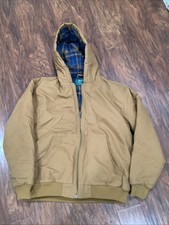 NEW Woolrich Cotton Canvas Flannel Lined Hood Jacket Hazelnut Men s Size Medium
