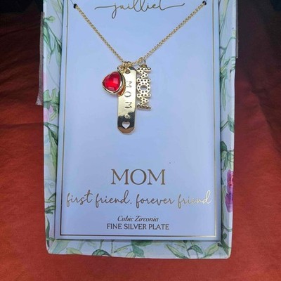 Mom Gift Mother Necklace Zirconia Silverplate First Friend Forever Friend