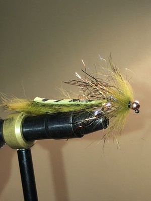 3 Sculpin Jig Streamers Size 8 Barbless Tungsten Bead Olive/Copper 