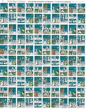 1973 USA , TB CHRISTMAS SEALS,  SHEET