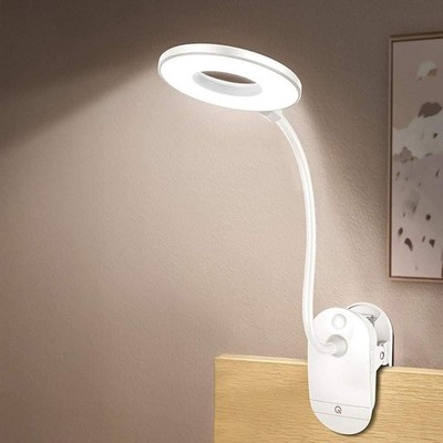 Clip on Reading Lamp USB Rechargeable 1200mAh Battery 3 Brightness Levels