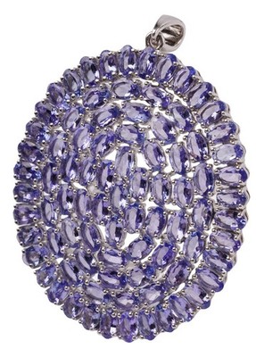 XL Large Tanzanite Cluster Pendant by Harry Ivens IV 925 Silver 85 Stones