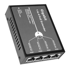 Gigabit 4 Port 60W PoE Extender, 10/100/1000Mbps 1 in 4 Out PoE Repeater wit...