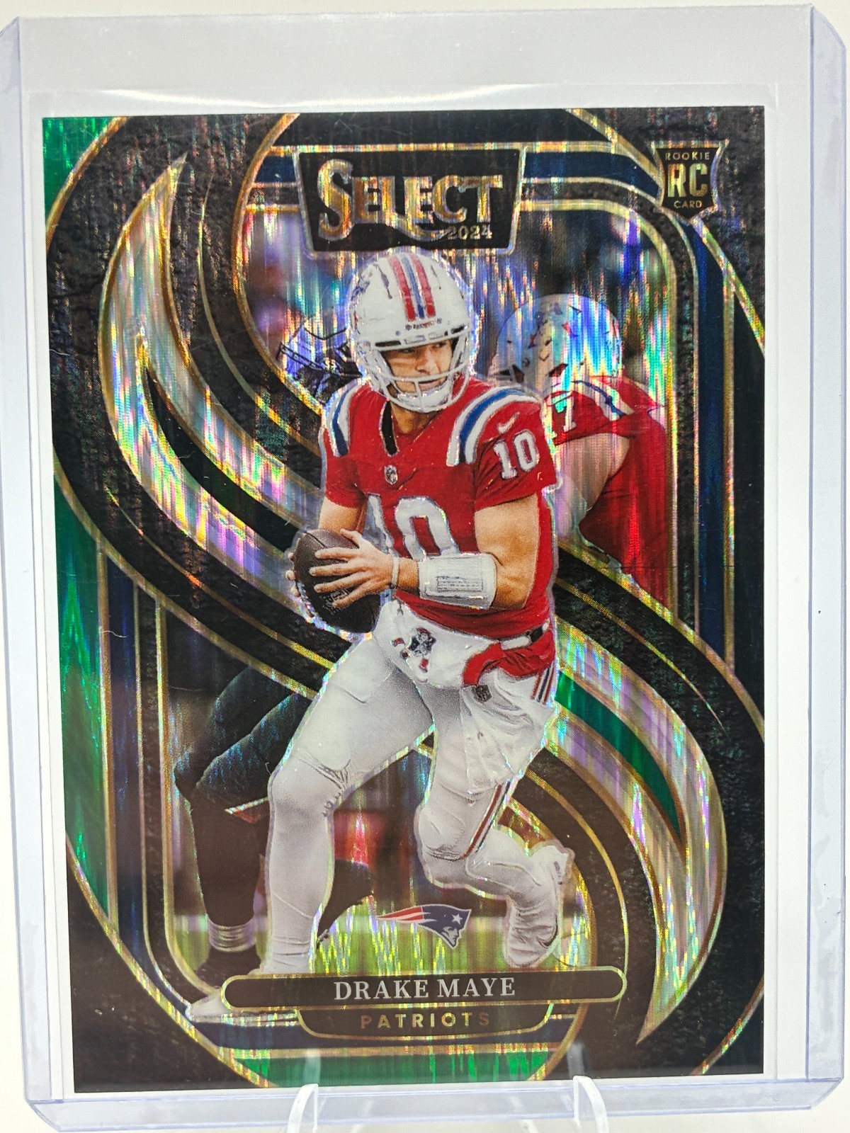 2024 Panini Select - Premier Level Drake Maye #113 Black & Green Shock Prizm