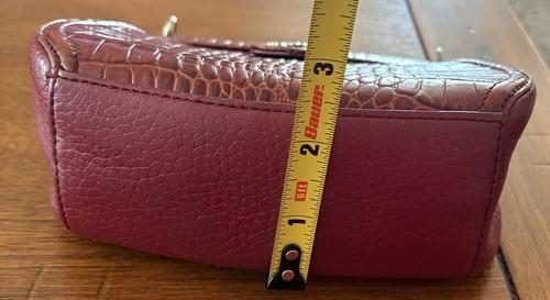 Brighton Handtasche rot Leder Kroko Magnet Clipverschluss * BESCHREIBUNG LESEN - Bild 14 von 15