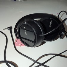 Sony Wired Adjustable Over The Ear Headphones Black Folding 3.5mm Vintage