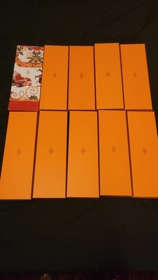 10 Empty Hermes Tie Orange Gift Boxes
