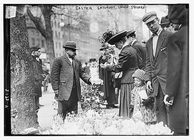 Easter Saturday Union Square c1900 Large Old Photo