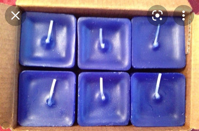 PartyLite OCEAN MIST Scent Plus Square Votive Candles K0264 New 6 NIB Royal Blue